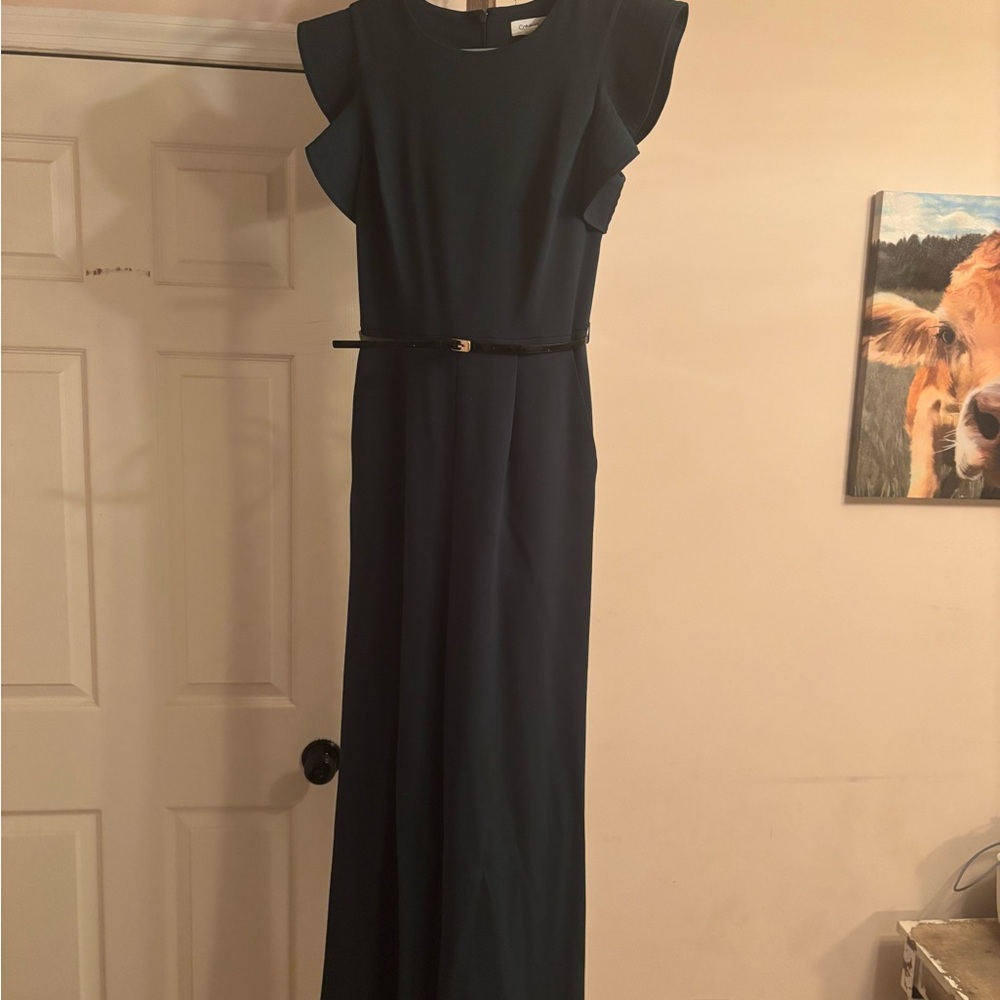 Calvin Klein Collection Navy Jumpsuit with Belt
